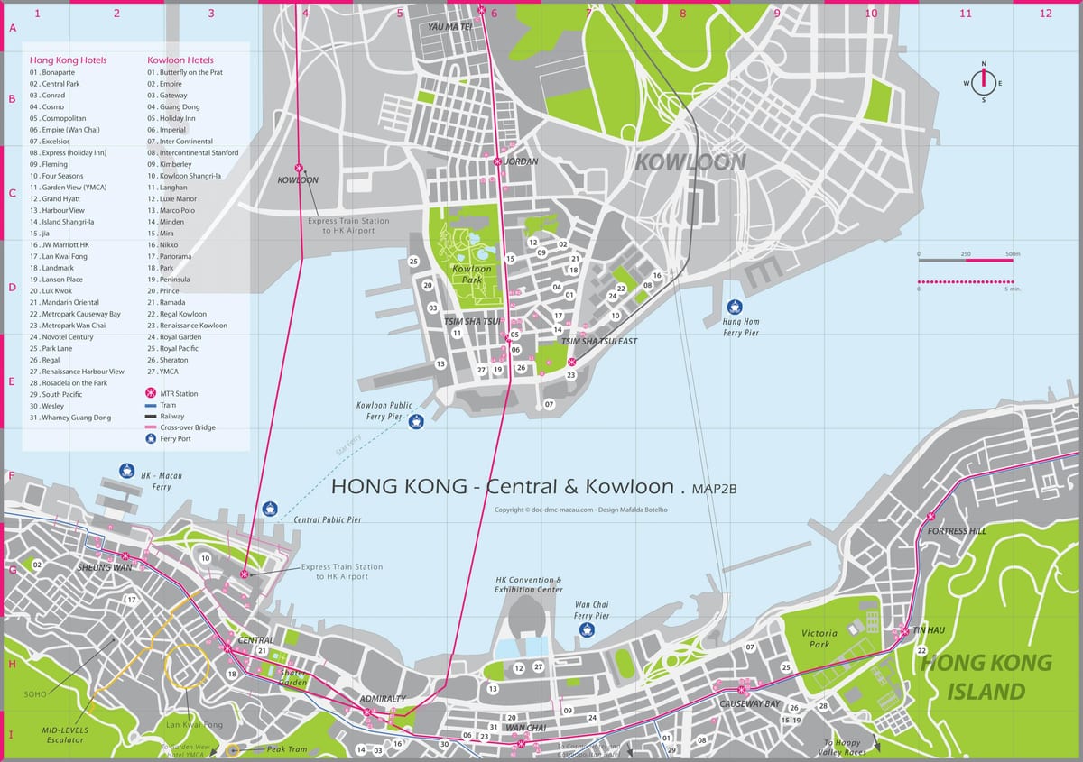 香港城市中心地图